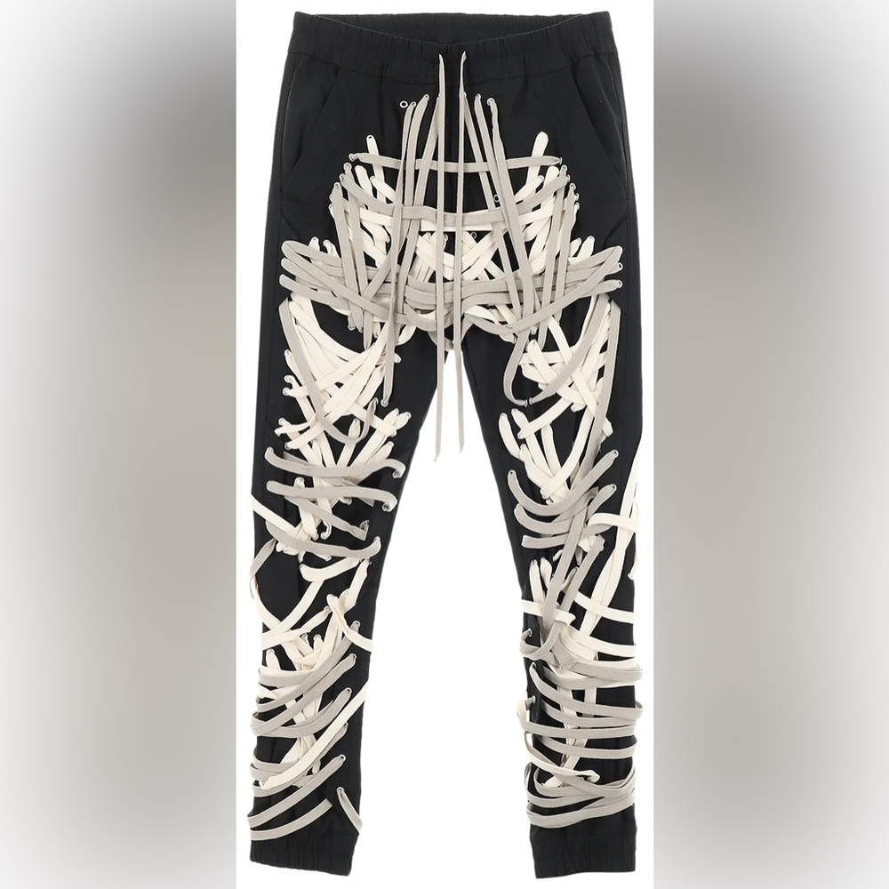 Rick Owens INSPIRED Tecuatl Megalaced Cargo Jog Pants 'Black'

Designer-inspired